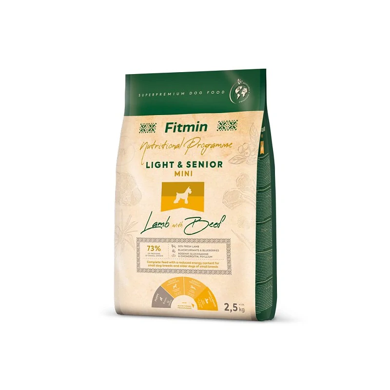 Fitmin Mini Light & Senior Lamb with Beef krmivo pro psy 2,5kg