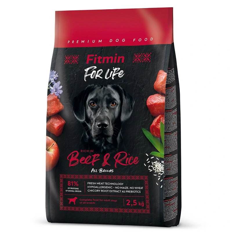 Fitmin For Life Beef & Rice krmivo pro psy 2,5kg