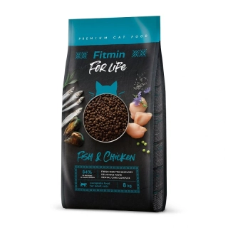 Fitmin For Life Fish And Chicken krmivo pro kočky 8 kg